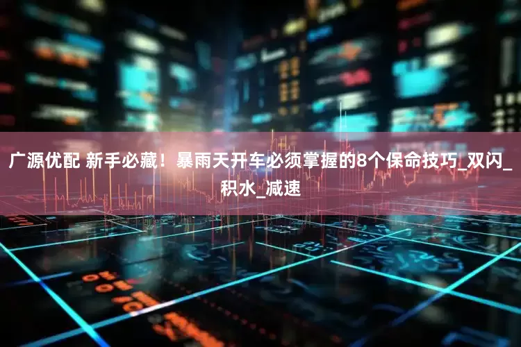 广源优配 新手必藏！暴雨天开车必须掌握的8个保命技巧_双闪_积水_减速