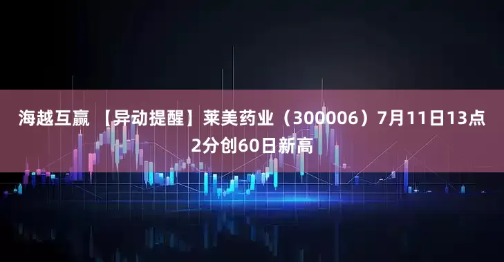 海越互赢 【异动提醒】莱美药业（300006）7月11日13点2分创60日新高