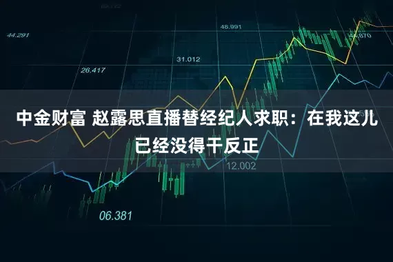 中金财富 赵露思直播替经纪人求职：在我这儿已经没得干反正